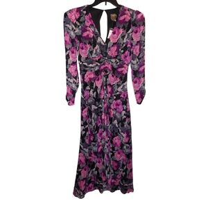 Taylor Floral Long Sleeve Dress Size 4 NWT